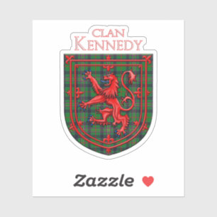 Kennedy Tartan Scottish Kariert Lion Rampant Aufkleber