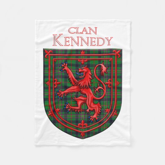 Kennedy Tartan Scottish Kariert Lion Rampant Fleecedecke (Vorderseite)