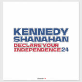 Kennedy und Shanahan 2024 Slogan Aufkleber (Blatt)