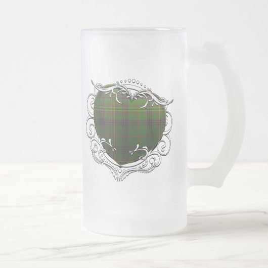 Kennedytartan-Herz Mattglas Bierglas (Rechts)