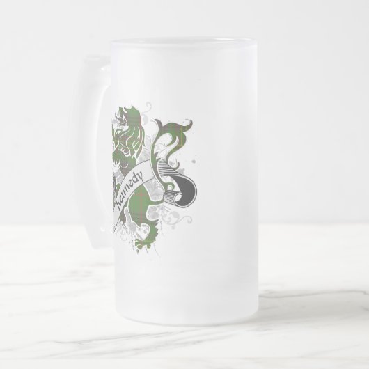 Kennedytartan-Löwe Mattglas Bierglas (Vorderseite Links)