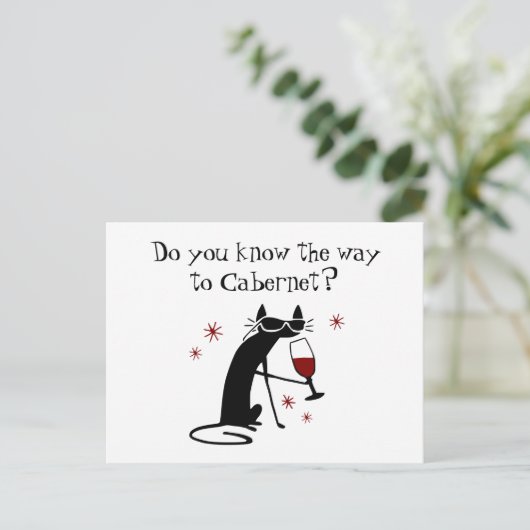 Kennen Sie den Weg nach Cabernet? Weinpuppe Postkarte (Stehend Vorderseite)