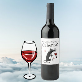 Kennen Sie den Weg nach Cabernet? Weinpuppe Weinetikett