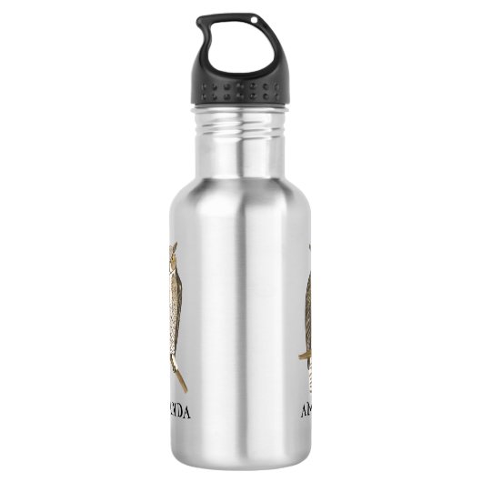 KENNEN SIE ES MIT EINEM GROSSEN Horned Owl Clever Edelstahlflasche (Rückseite)