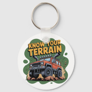 Kennen Sie Ihr Gelände 4x4 Offroad-LKW Cartoon Schlüsselanhänger