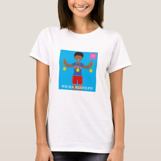 Kennen Sie Ihr HERstory: Wilma Rudolph T-Shirt (Vorderseite)