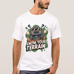 Kennen Sie Ihr Terrain Grüner 4x4 Geländewagen Car T-Shirt
