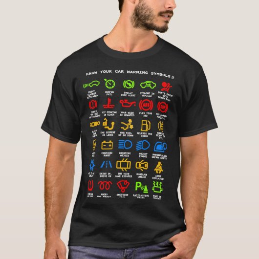 Kennen Sie Ihre Auto-Warnleuchten Mechanik Funny S T-Shirt (Vorderseite)