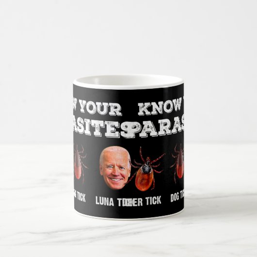 Kennen Sie Ihre Parasiten gegen Joe Biden Hirsch T Kaffeetasse (Mittel)