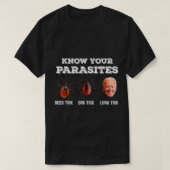 Kennen Sie Ihre Parasiten gegen Joe Biden Hirsch T T-Shirt (Design vorne)