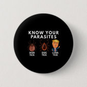 Kennen Sie Ihre Parasiten Hirsch Tick Hund Tick Lu Button (Vorderseite)