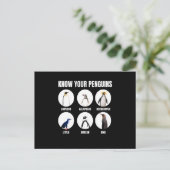 Kennen Sie Ihre Pinguine Pinguin Snow Bird Postkarte (Stehend Vorderseite)