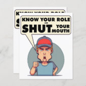 Kennen Sie Ihre Rolle und halten Sie den Mund (Vorne/Hinten)