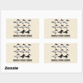 Kennen Sie Ihre Terns Rechteckiger Aufkleber (Blatt)