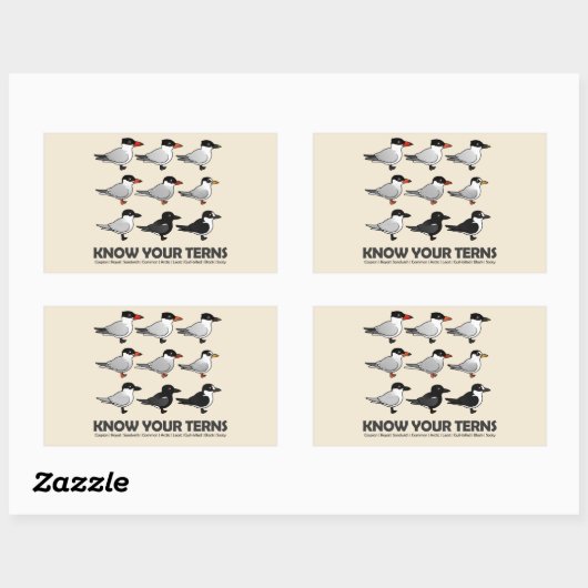 Kennen Sie Ihre Terns Rechteckiger Aufkleber (Blatt)