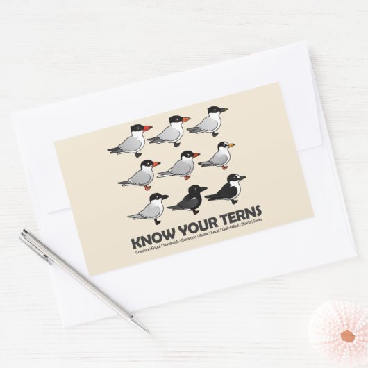 Kennen Sie Ihre Terns Rechteckiger Aufkleber (Umschlag)