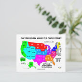 Kennen Sie Ihre Zip Code Zone? (US-Karte) Postkarte (Stehend Vorderseite)