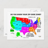 Kennen Sie Ihre Zip Code Zone? (US-Karte) Postkarte (Vorne/Hinten)