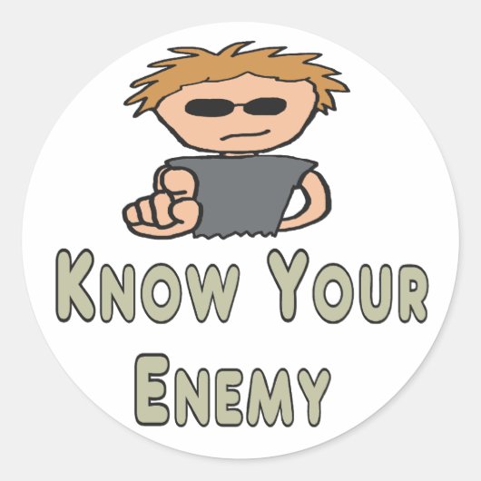 Kennen Sie Ihren Feind Runder Aufkleber (Vorderseite)