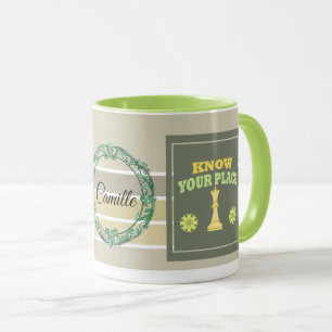 Kennen Sie Ihren Platz – Personalisierte Blumenaff Tasse