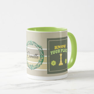 Kennen Sie Ihren Platz – Personalisierte Blumenaff Tasse