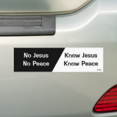 Kennen Sie Jesus, kennen Sie Frieden Autoaufkleber (Auf Auto)
