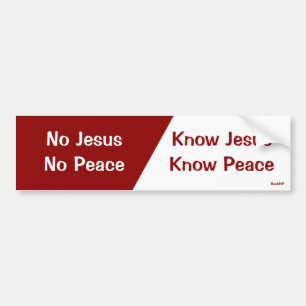 Kennen Sie Jesus, kennen Sie Frieden Autoaufkleber