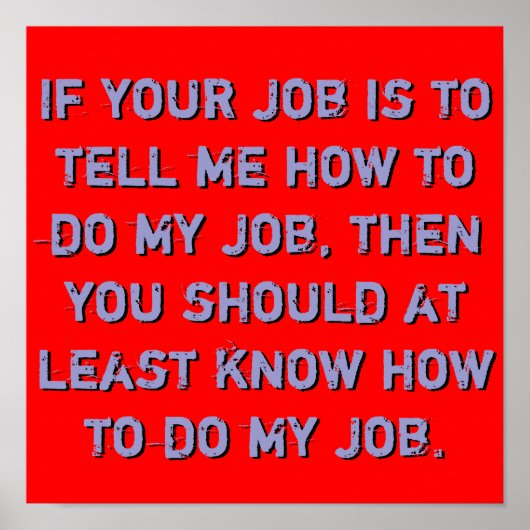 Kennen Sie mein Job-Poster Poster (Vorne)