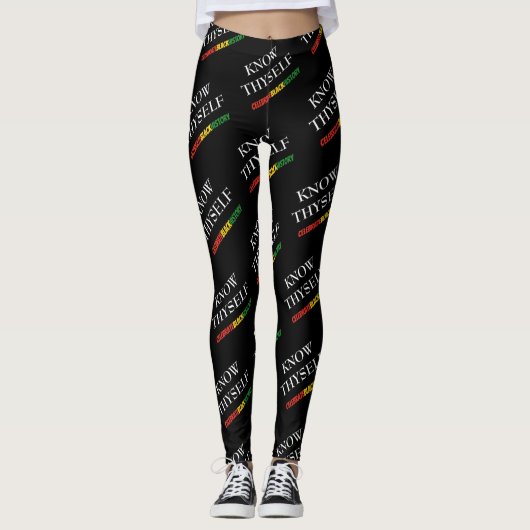 KENNEN SIE SICH SELBST feiern Black History Stylis Leggings (Vorderseite)