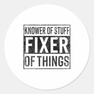 Kenner von Sachen Reparierer von Dingen Handwerker Runder Aufkleber