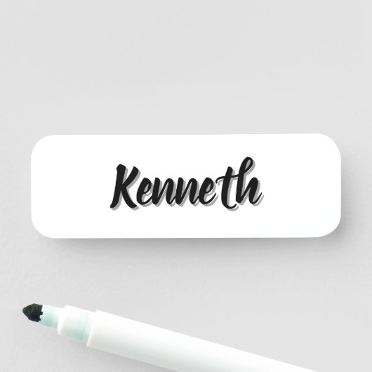 Kenneth Mens Name, Namensschild (Beispiel)