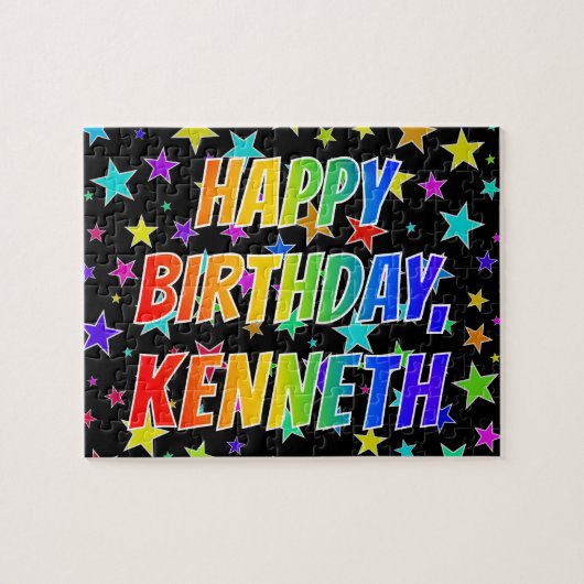 "KENNETH" Vorname, Spaß "GLÜCKLICHER GEBURTSTAG" Puzzle (Horizontal)