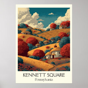 Kennett Square PA Vintage Landschaft Poster