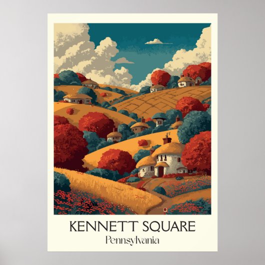 Kennett Square PA Vintage Landschaft Poster (Vorne)