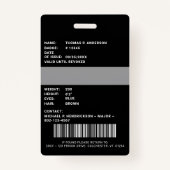 Kennnummer des Beruflichen Logos des Fotos für den Ausweis (Rückseite)