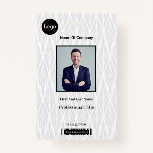 Kennnummer des weißen und grauen Fotos Ausweis (Vorderseite)