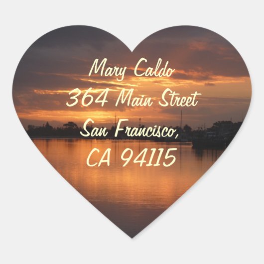 Kennsatzadresse Herz-Aufkleber (Vorderseite)