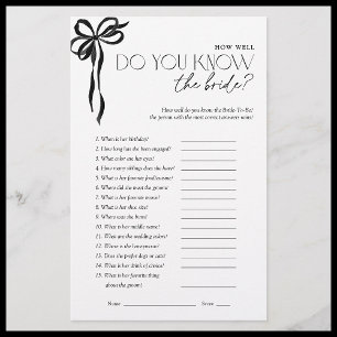 Kennst du das Bride Black Bow Brautparty Game?