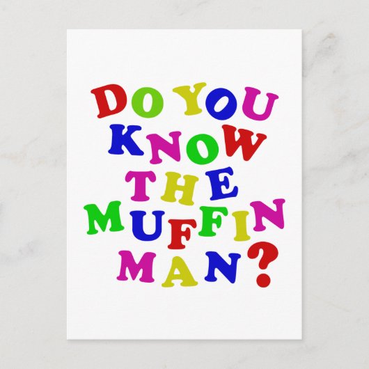 Kennst du den Muffin Man? Postkarte (Vorderseite)