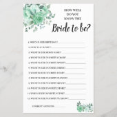 Kennst du die Bride GreenRoses Shower Game Card? Flyer (Vorne)