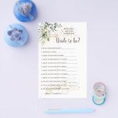 Kennst du die Bride Herbal Shower Game Card? Flyer (Einzeln)