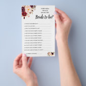 Kennst du die Bride Marsala Shower Game Card? Flyer (Handgriff)