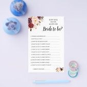 Kennst du die Bride Marsala Shower Game Card? Flyer (Einzeln)