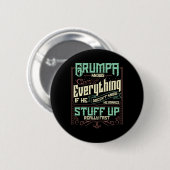 Kennt alles Funny Grumpa Vatertag Geschenke Button (Vorne & Hinten)
