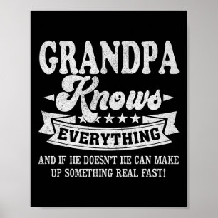 Kennt alles Funny Vathers Day Männer Vater Papa Poster