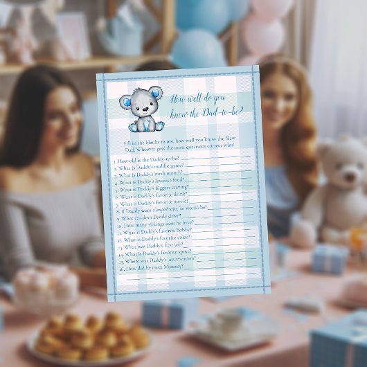 Kennt Daddy Best Niedlich Grey Bären Boy Shower Ga Einladung