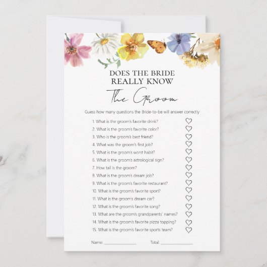 Kennt die Braut wirklich die Spielkarte? Einladung (Vorderseite)