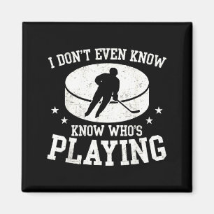 Kennt nicht mal die Spieler Lustiger Eishockey Fan Magnet
