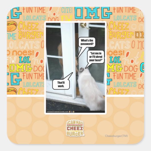 Kennwort bitte quadratischer aufkleber (Vorderseite)