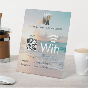 Kennwort für das Netzwerk mit dem QR-Code für Beac Sockelschild